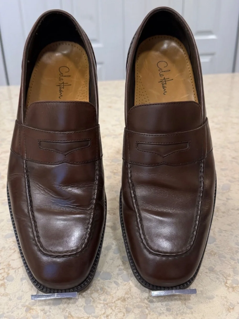 Men's Size 10M Cole Haan Leather Penny Loafers, Burgundy Brown, Arch Support